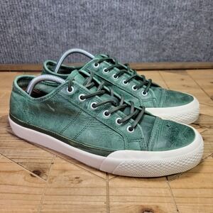 Frye Greene Low Lace 3481140 Sneakers Forest Green Leather Shoes Mens Size 9.5 D